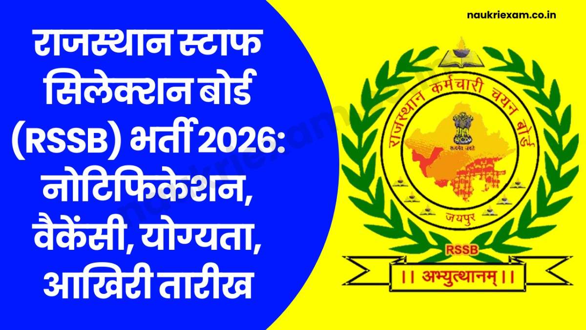 Rajasthan Staff Selection Board (RSSB) Recruitment 2026