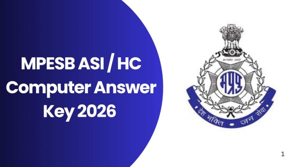 MPESB ASI / HC Computer Answer Key 2026