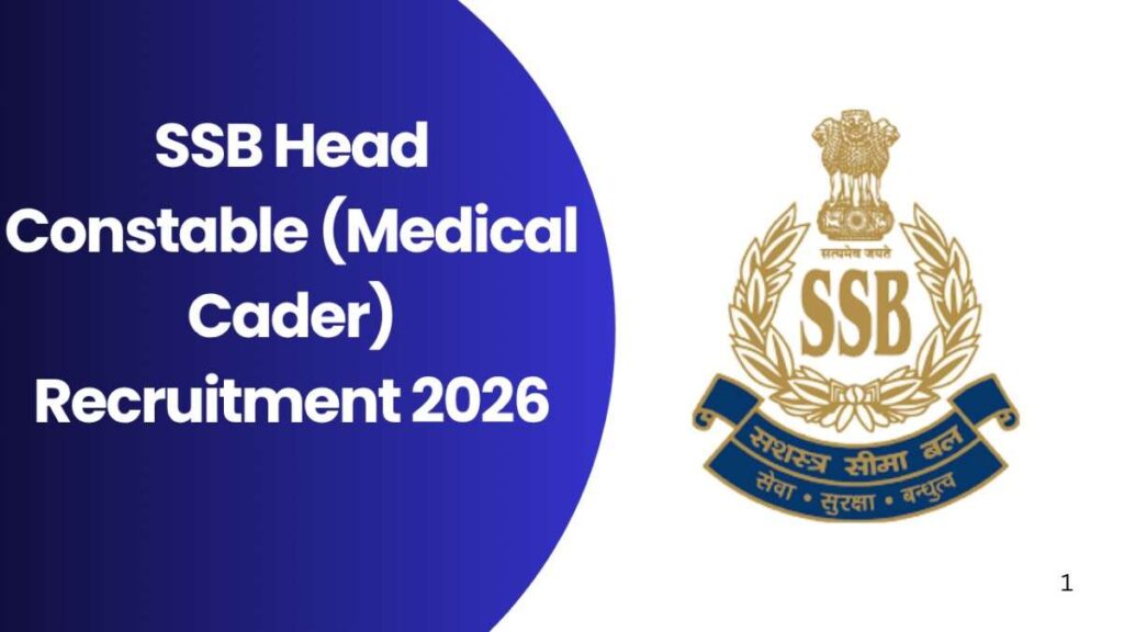 SSB Head Constable (Medical Cader) Recruitment 2026