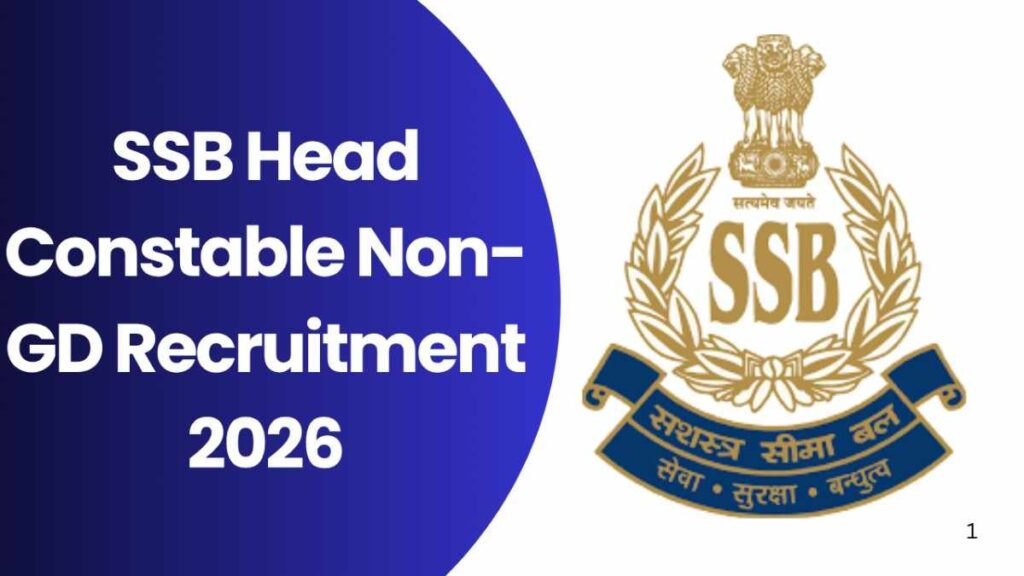 SSB Head Constable Non-GD Recruitment 2026