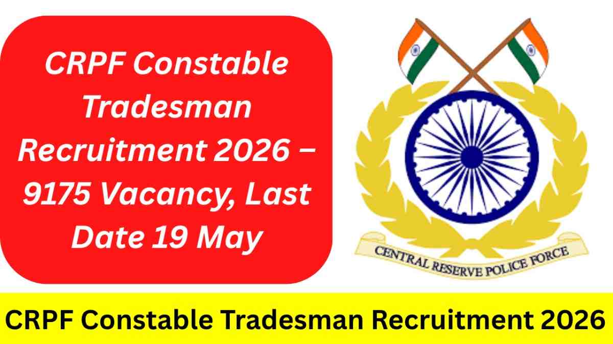 CRPF Constable Tradesman Recruitment 2026