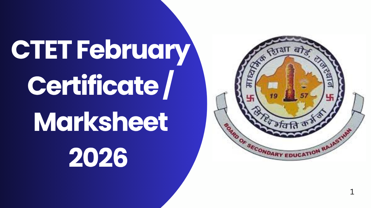 CTET February Certificate / Marksheet 2026