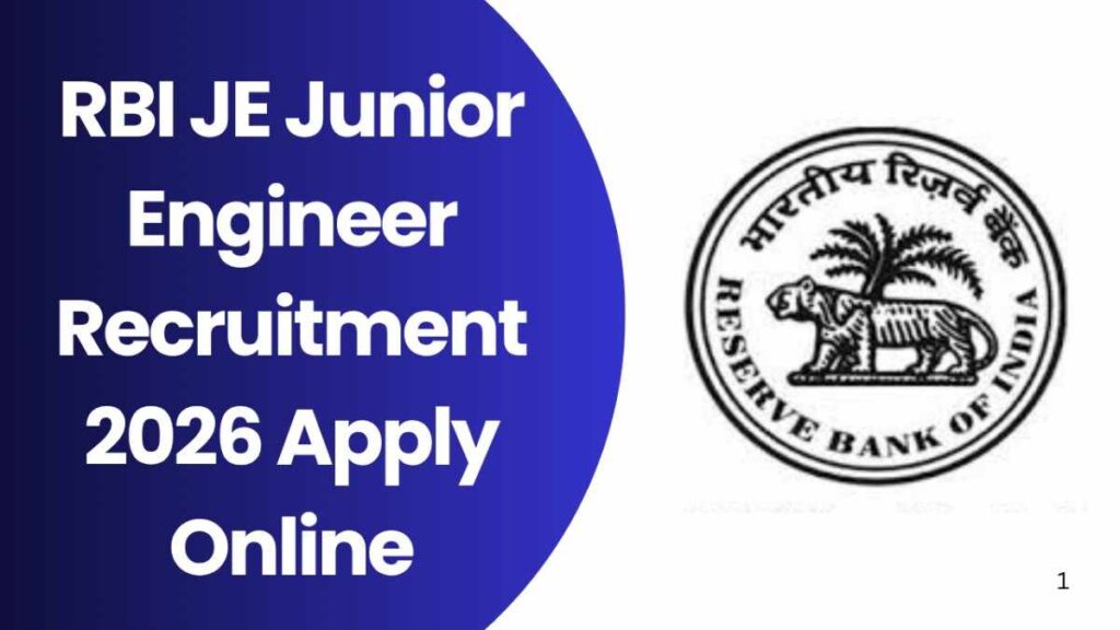 RBI JE Junior Engineer Recruitment 2026
