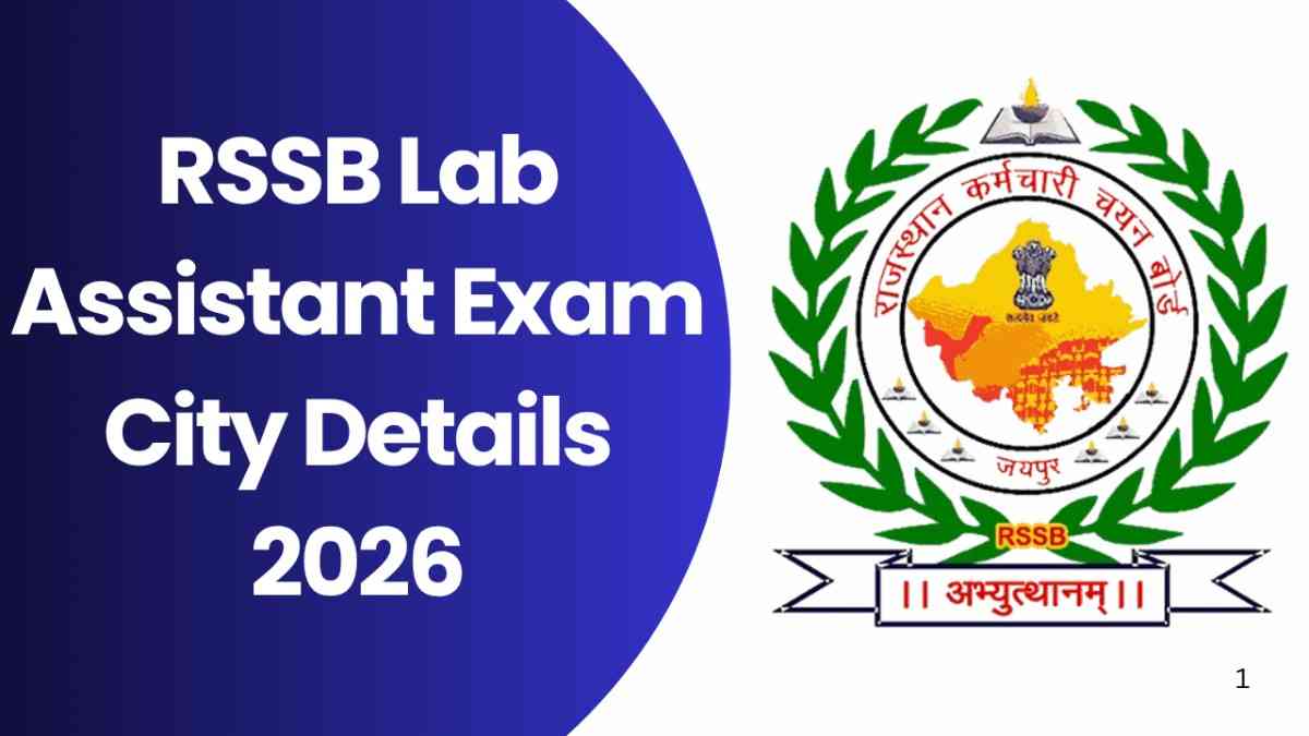 RSSB Lab Assistant Exam City Details 2026